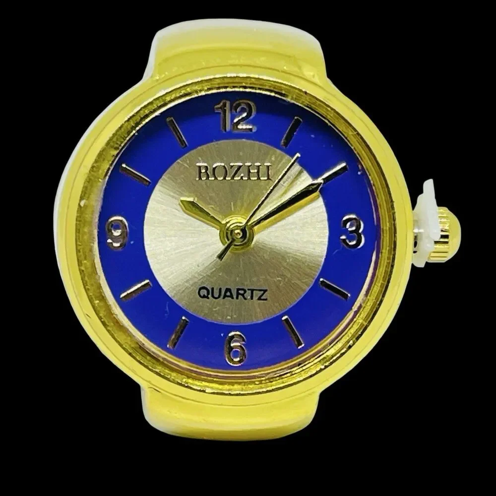BOZHI Ring Watch Gold Design With Crystals New